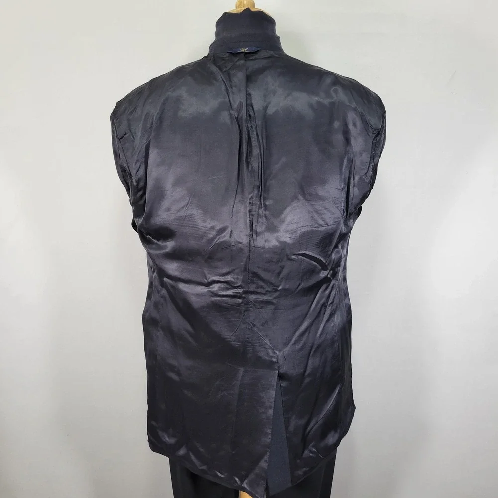 Brooks Brothers 346 Men's Sport Coat Blazer Two‎ Button Navy Blue Stretch 43L